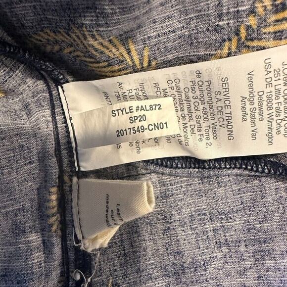 Madewell x Warm Jumpsuit Wide Leg Size 10 Blue Floral Stripes Cottage Boho Comfy - Picture 8 of 9